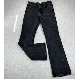 Zara Bootcut High Rise Flare Jeans Women 10/27X30 Black Wash Denim Stretch